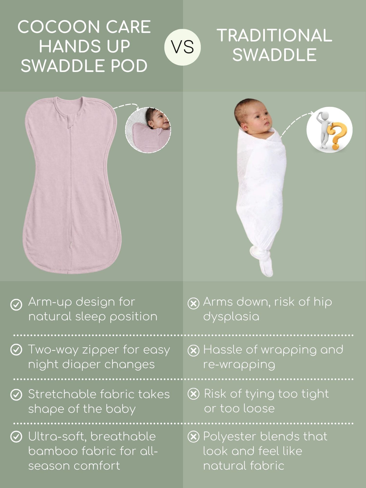 bamboo UPZIE™ swaddle pod