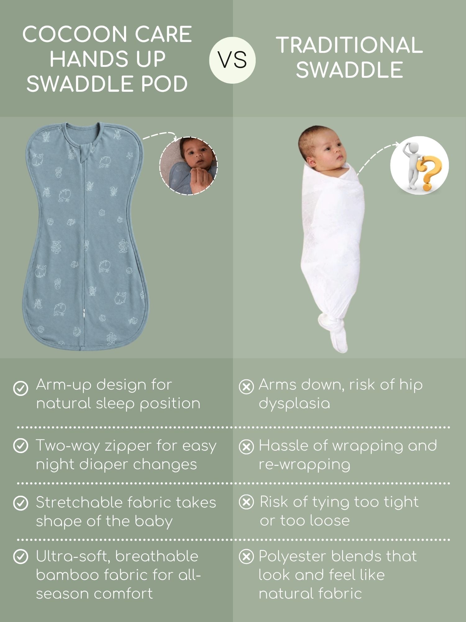 bamboo UPZIE™ swaddle pod