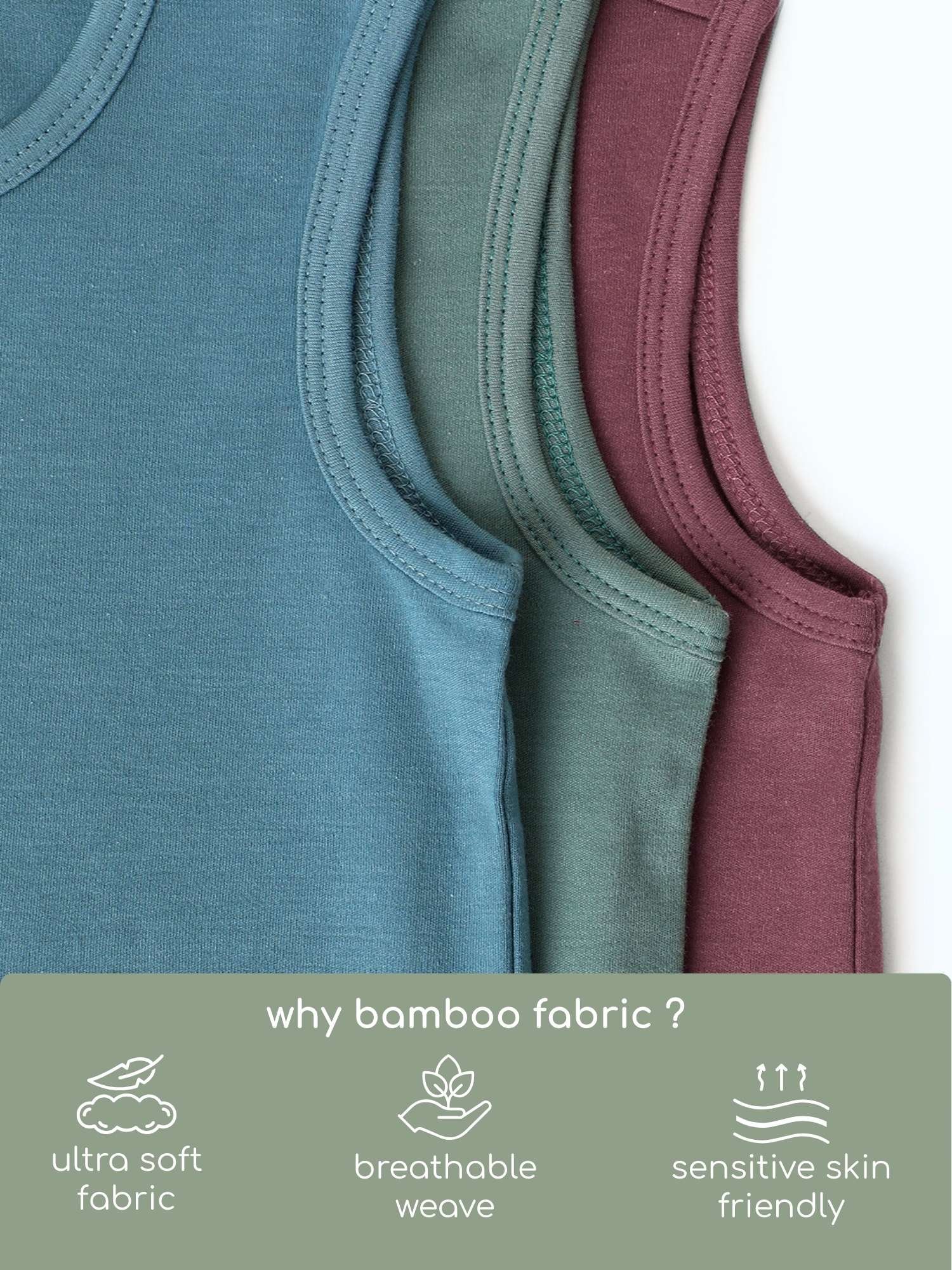 bamboo knit vest pack of 3
