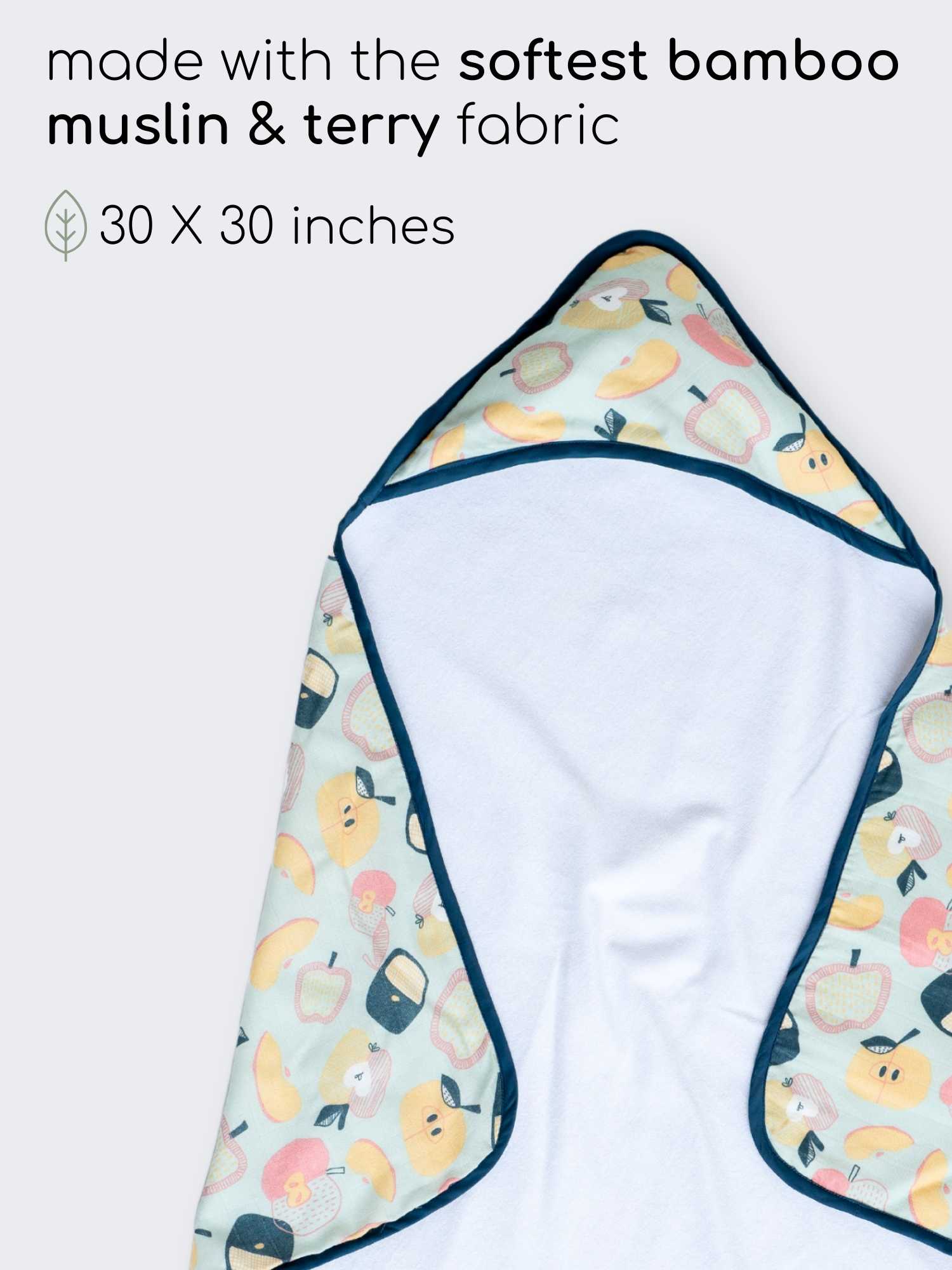 bamboo muslin + terry hooded towel - abstract world
