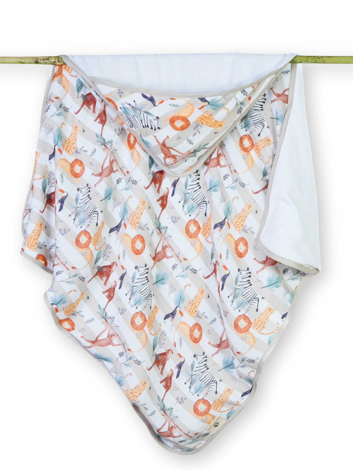 bamboo muslin + terry hooded towel - into the wild