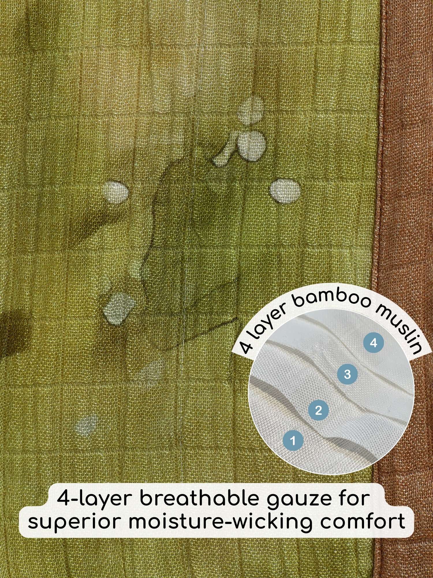 bamboo muslin baby blanket - placement print