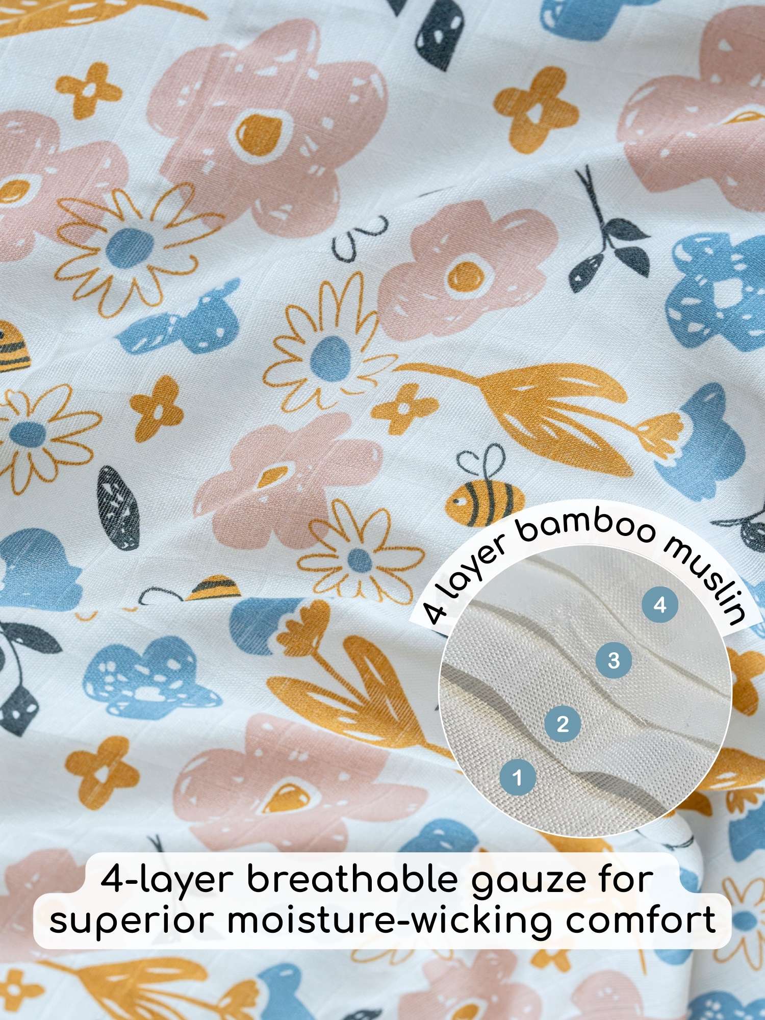 bamboo muslin double-sided baby blanket