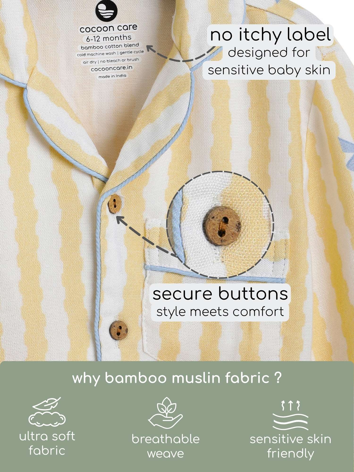 bamboo muslin nightsuit set