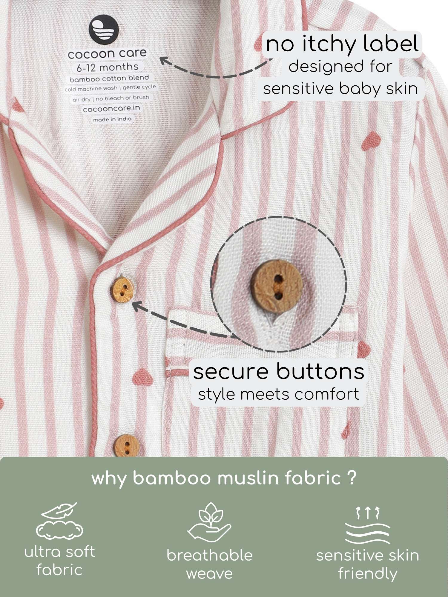 bamboo muslin nightsuit set