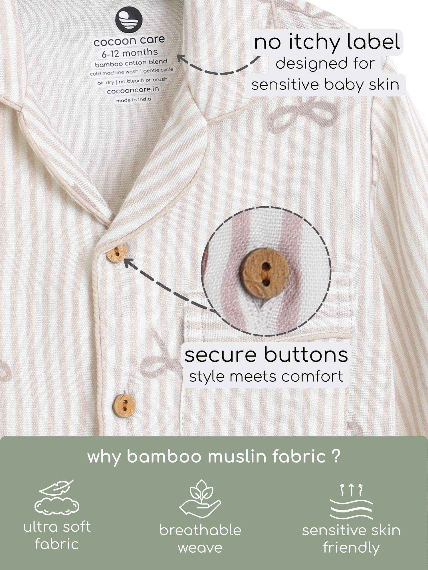 bamboo muslin nightsuit set
