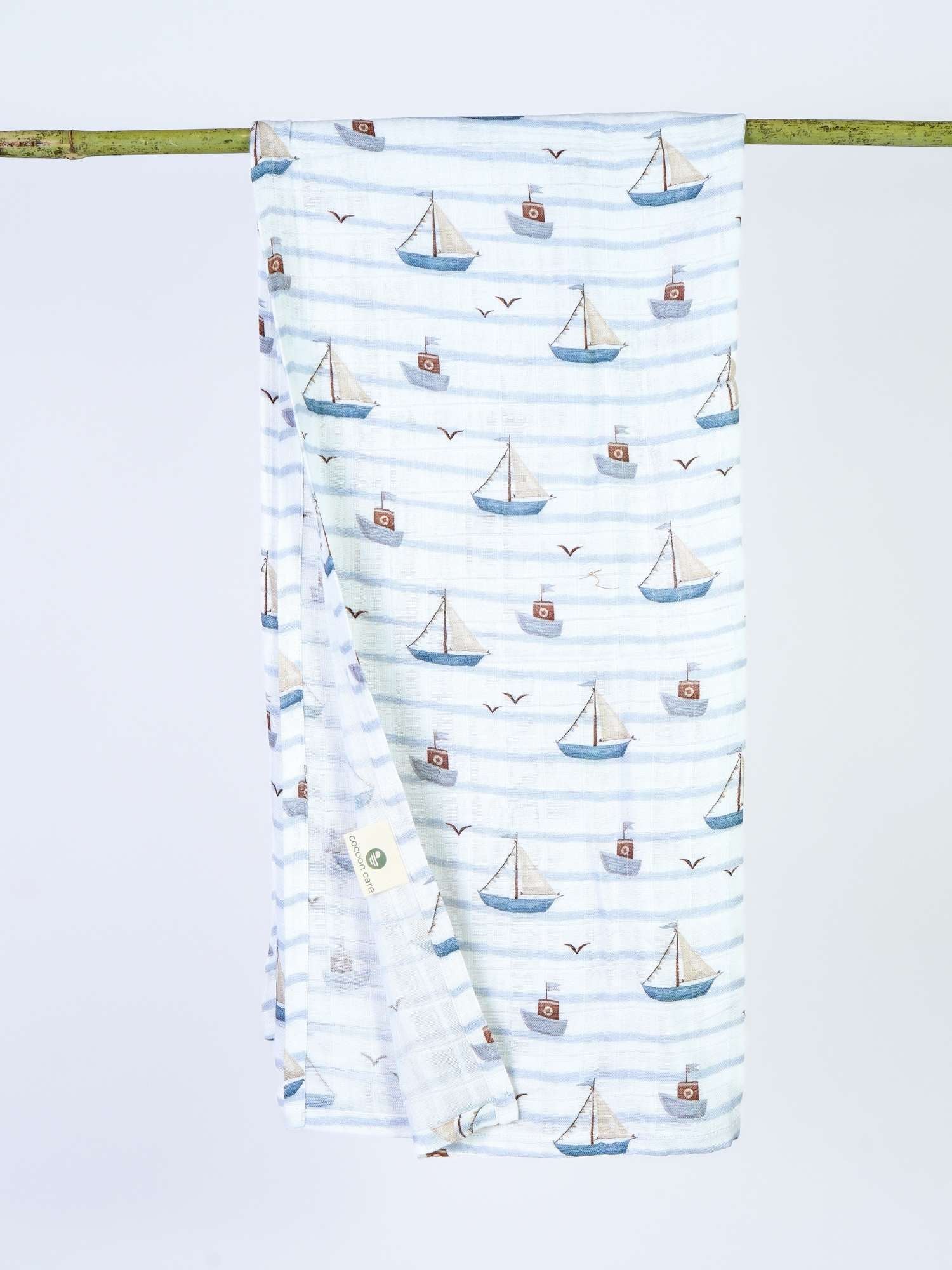 bamboo muslin swaddle - by the sea