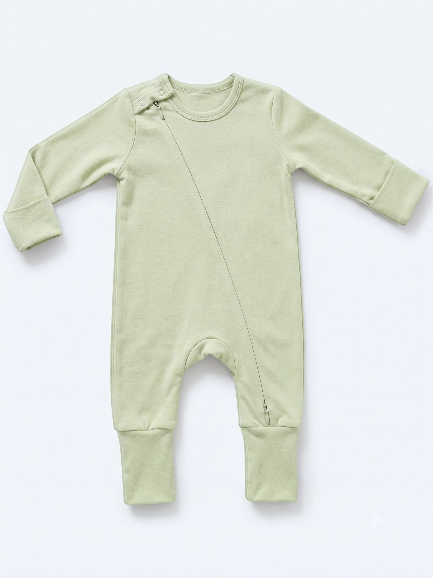bamboo sleepsuit with reversible mittens & footie