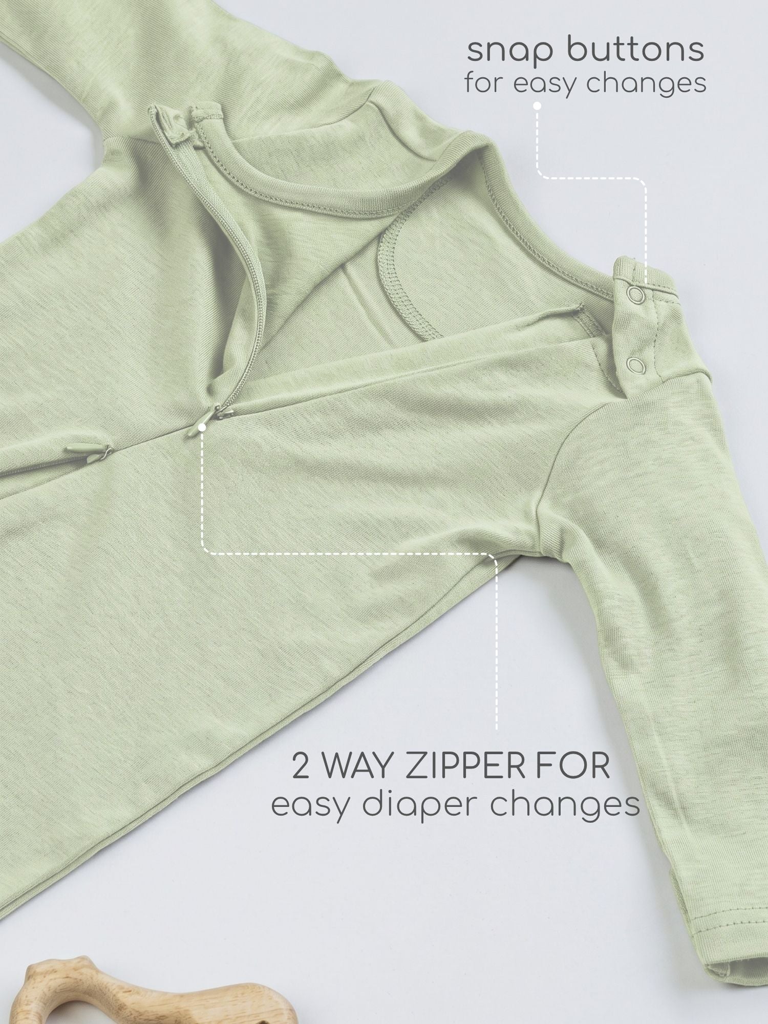 bamboo sleepsuit with reversible mittens & footie