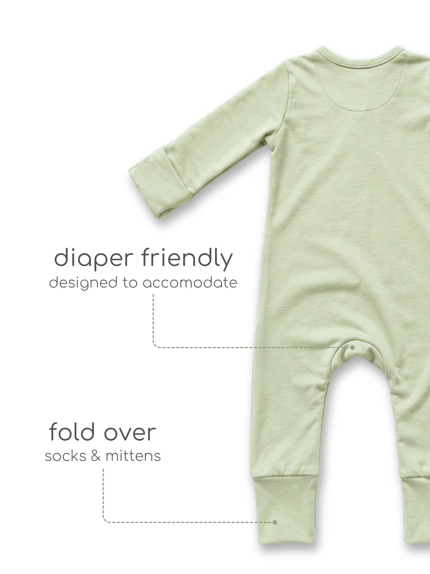 bamboo sleepsuit with reversible mittens & footie