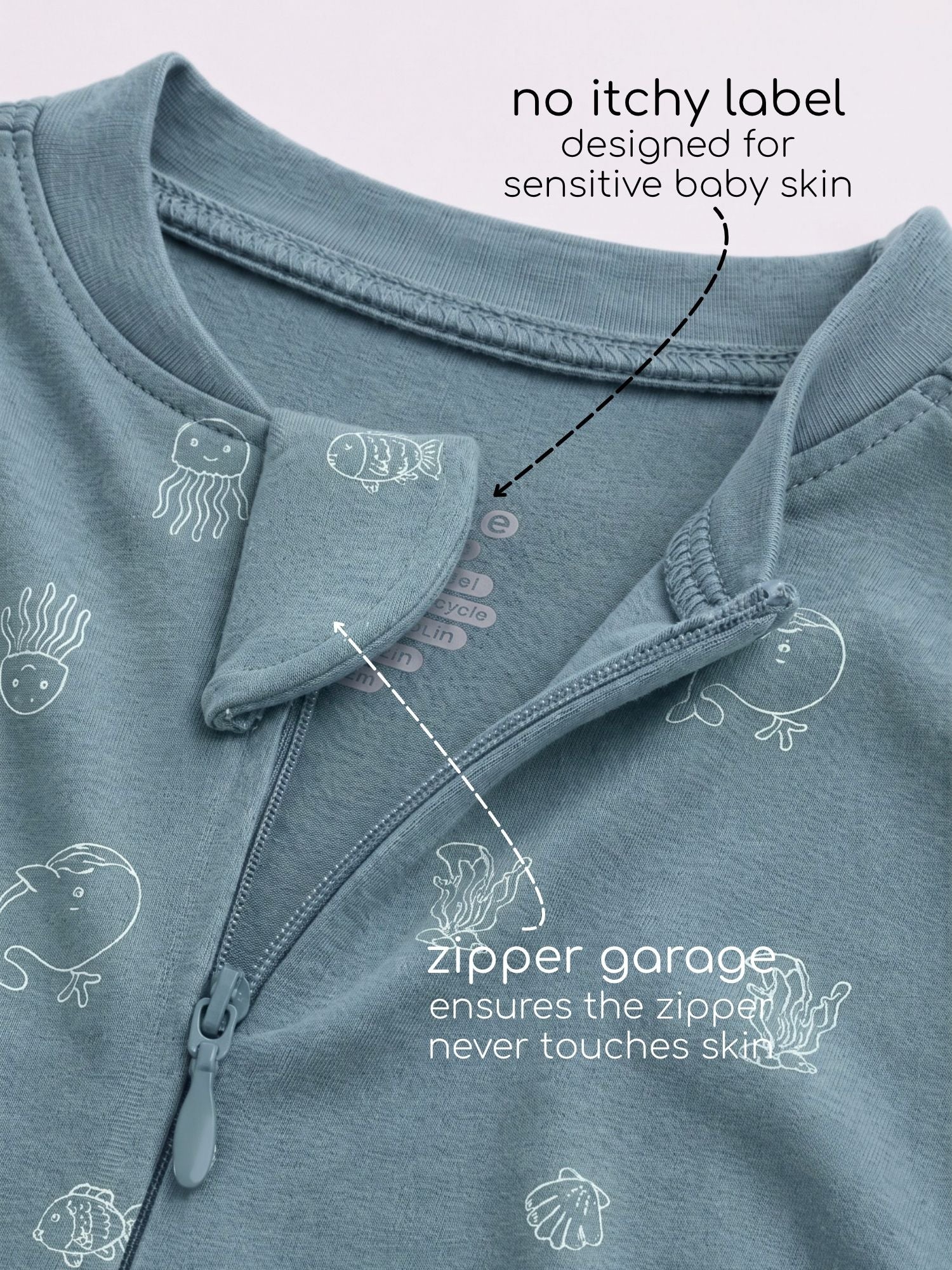 bamboo sleepsuit with reversible mittens & footie