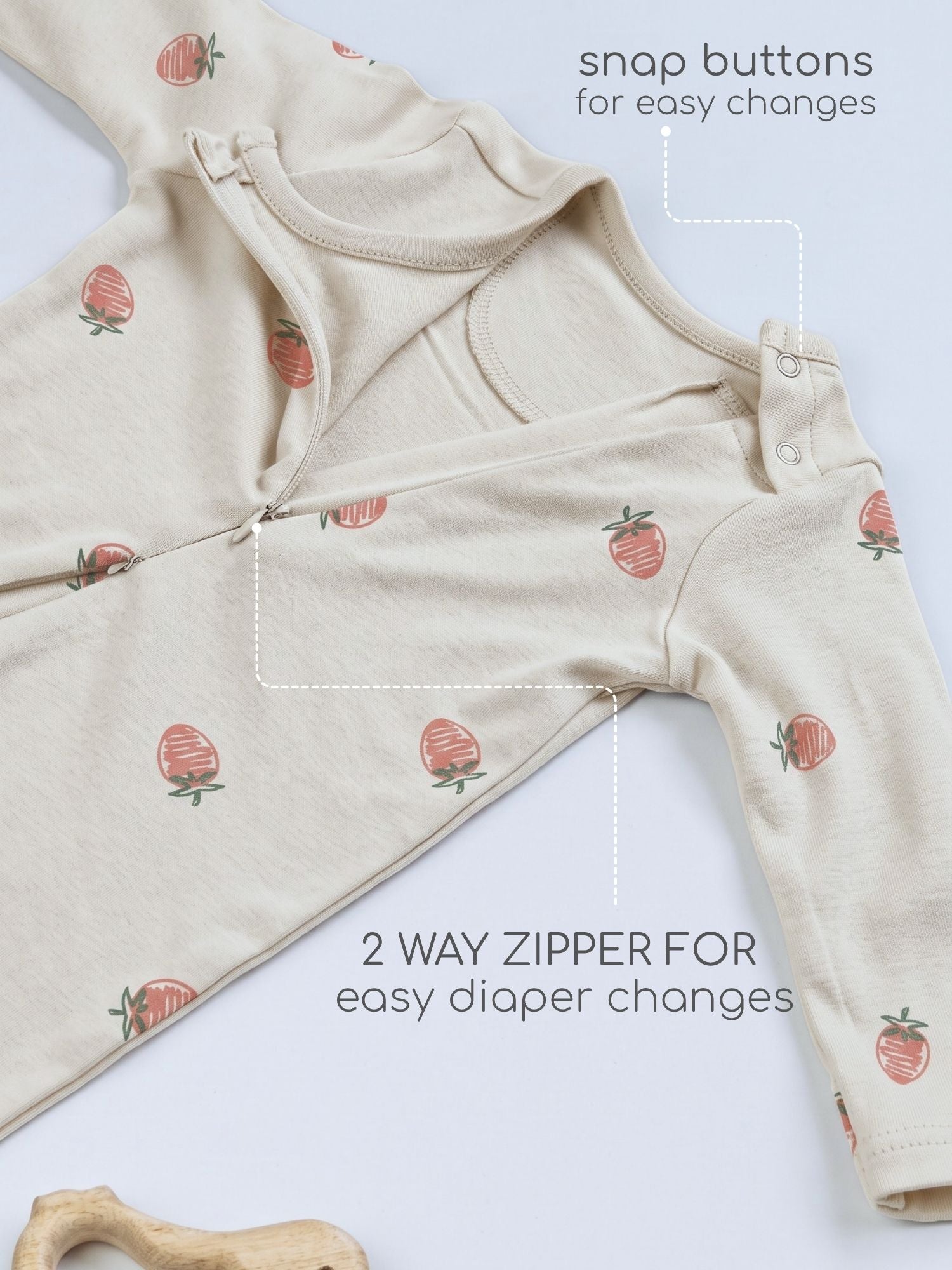 bamboo sleepsuit with reversible mittens & footie