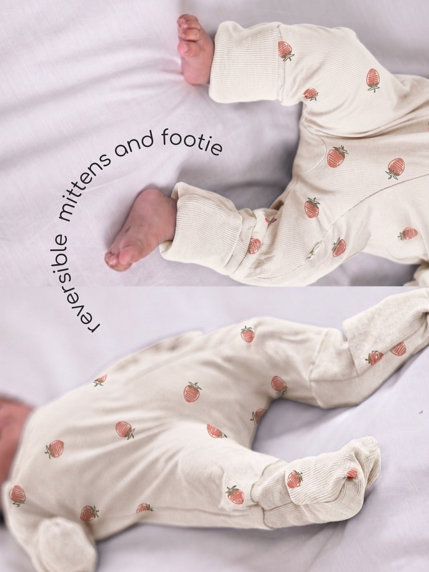 bamboo sleepsuit with reversible mittens & footie