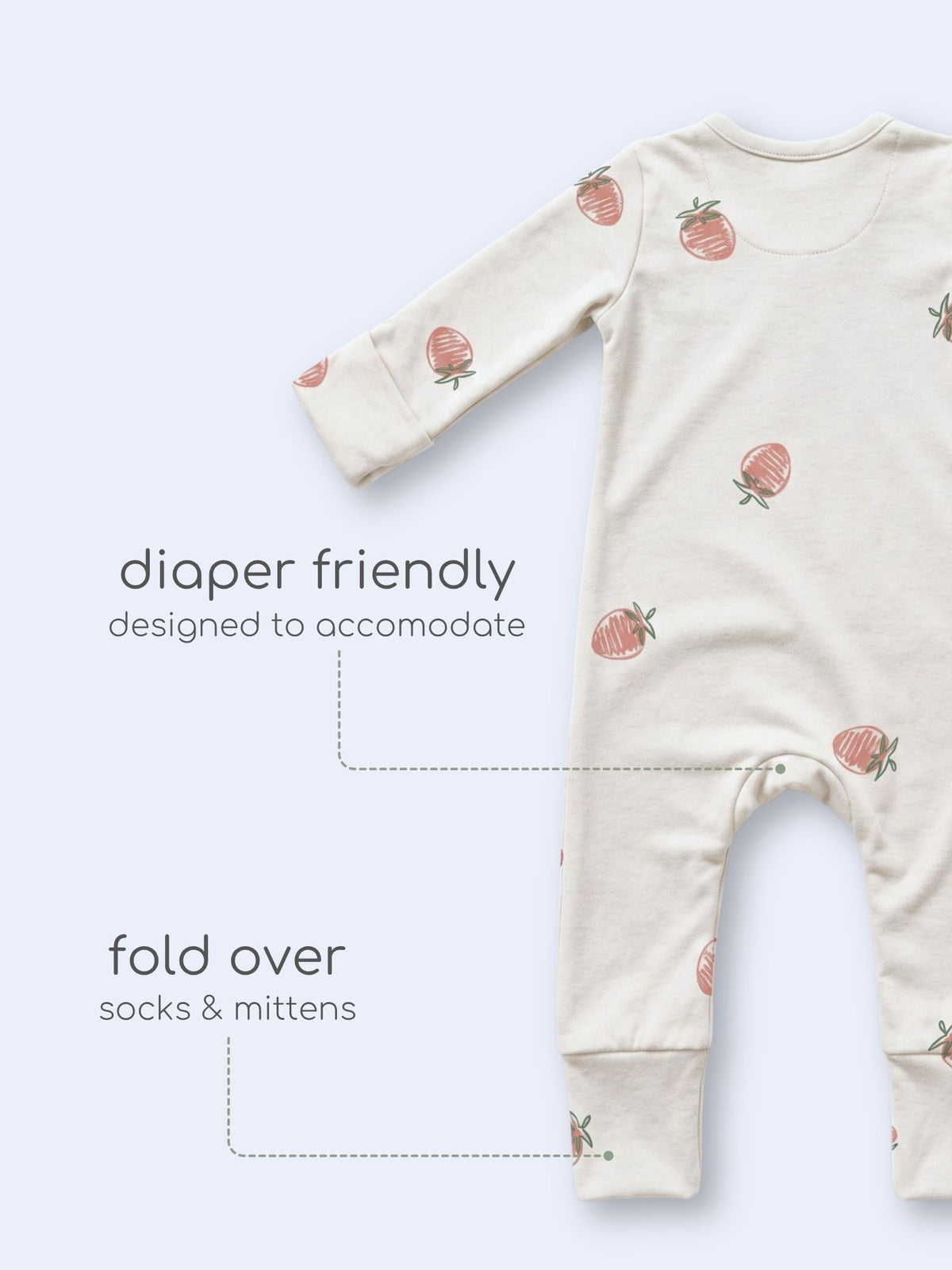 bamboo sleepsuit with reversible mittens & footie
