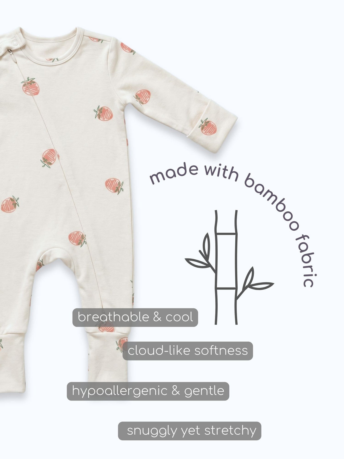 bamboo sleepsuit with reversible mittens & footie