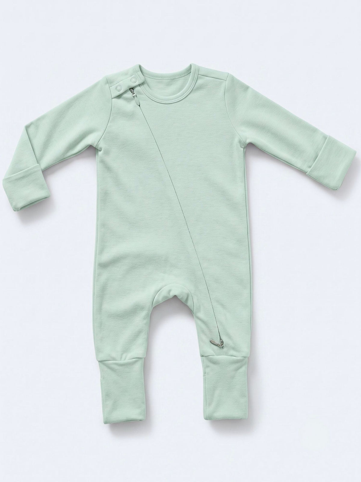 bamboo sleepsuit with reversible mittens & footie