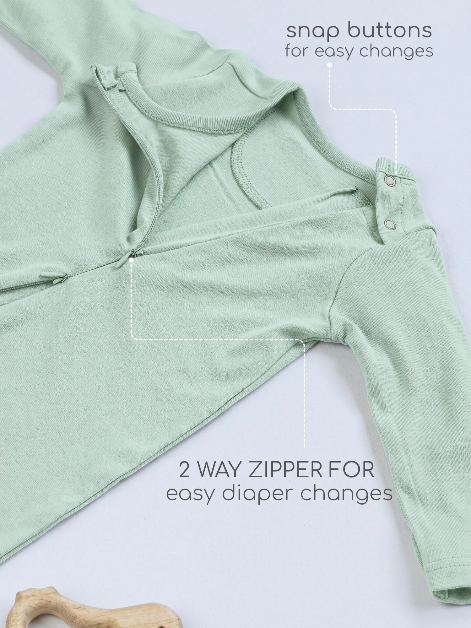 bamboo sleepsuit with reversible mittens & footie