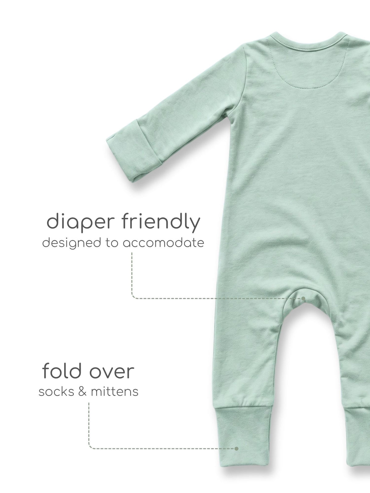 bamboo sleepsuit with reversible mittens & footie