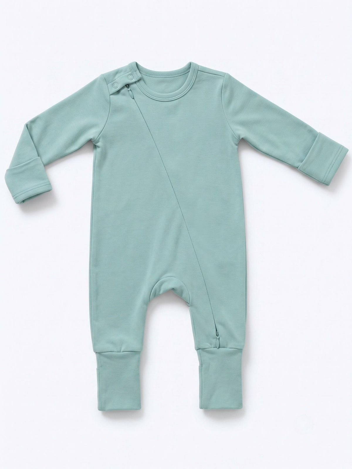 bamboo sleepsuit with reversible mittens & footie