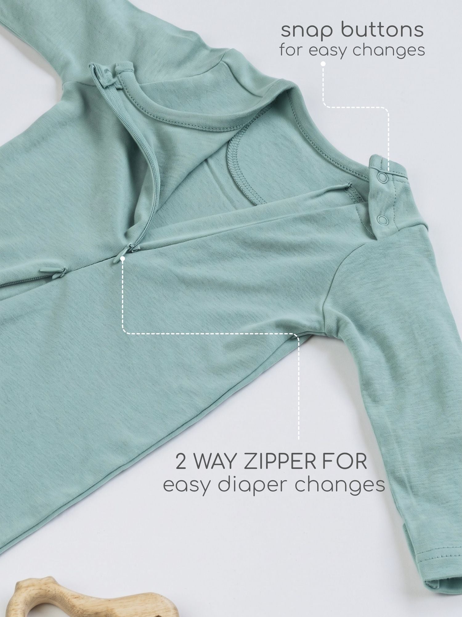 bamboo sleepsuit with reversible mittens & footie