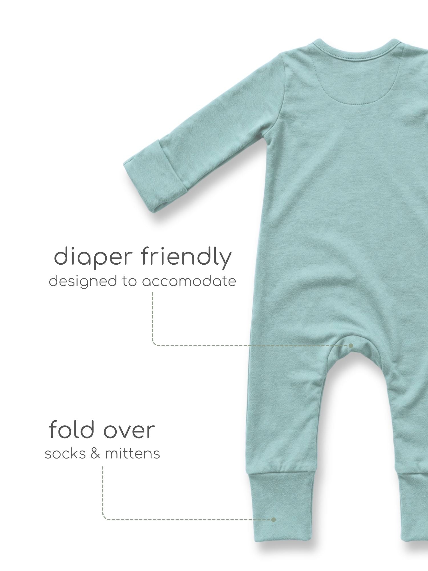 bamboo sleepsuit with reversible mittens & footie