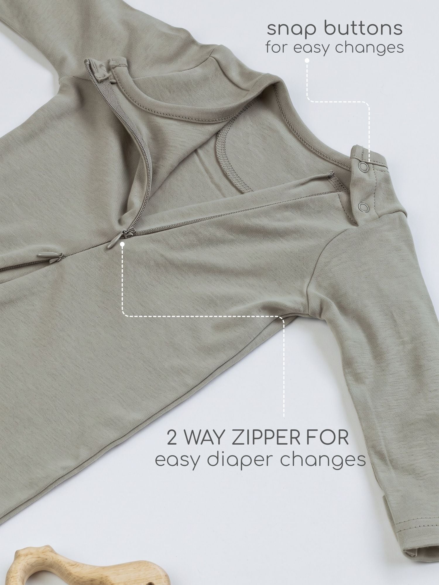 bamboo sleepsuit with reversible mittens & footie