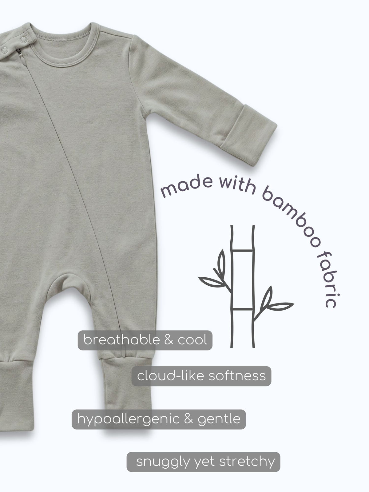 bamboo sleepsuit with reversible mittens & footie