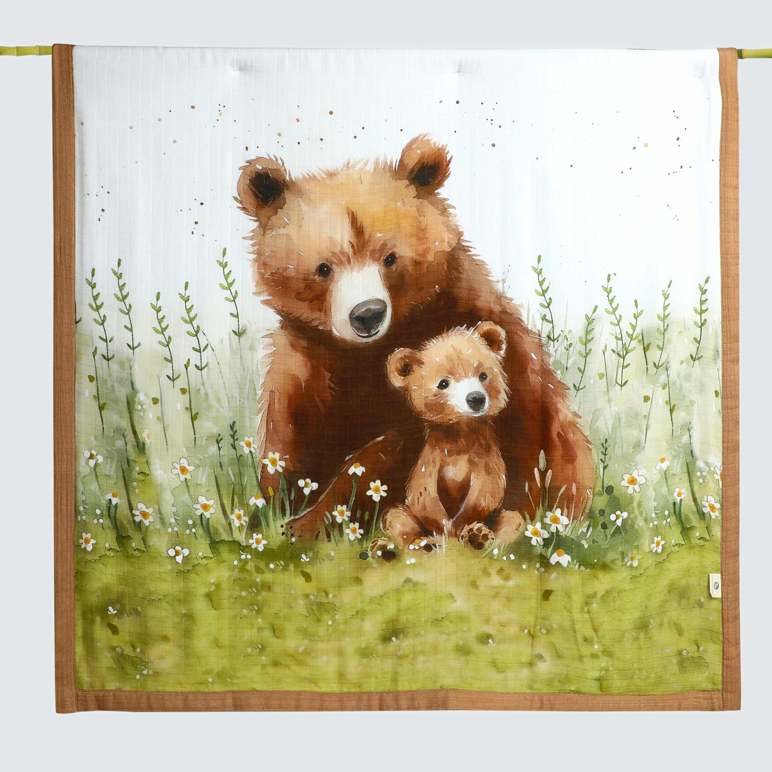 bamboo muslin baby blanket - placement print