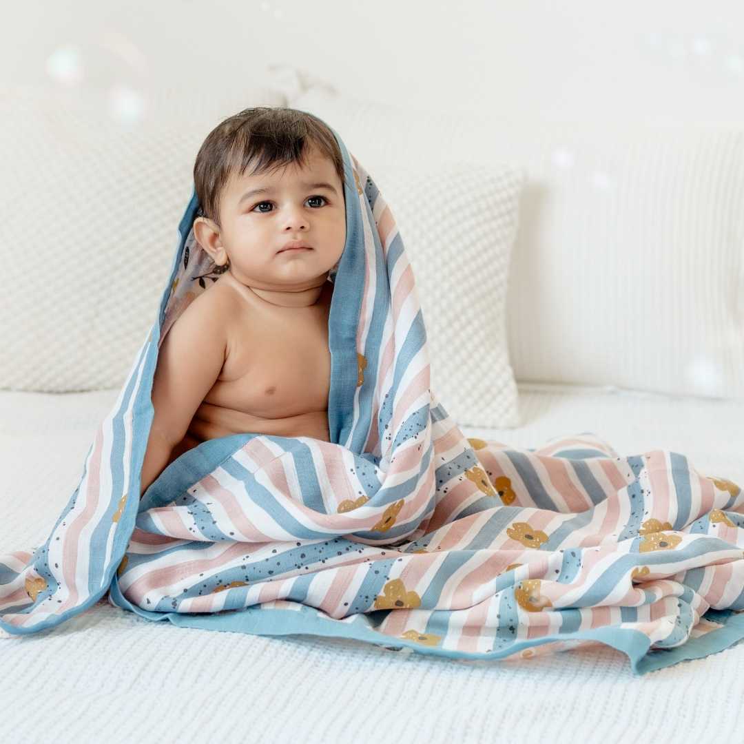 bamboo muslin double sided baby blanket