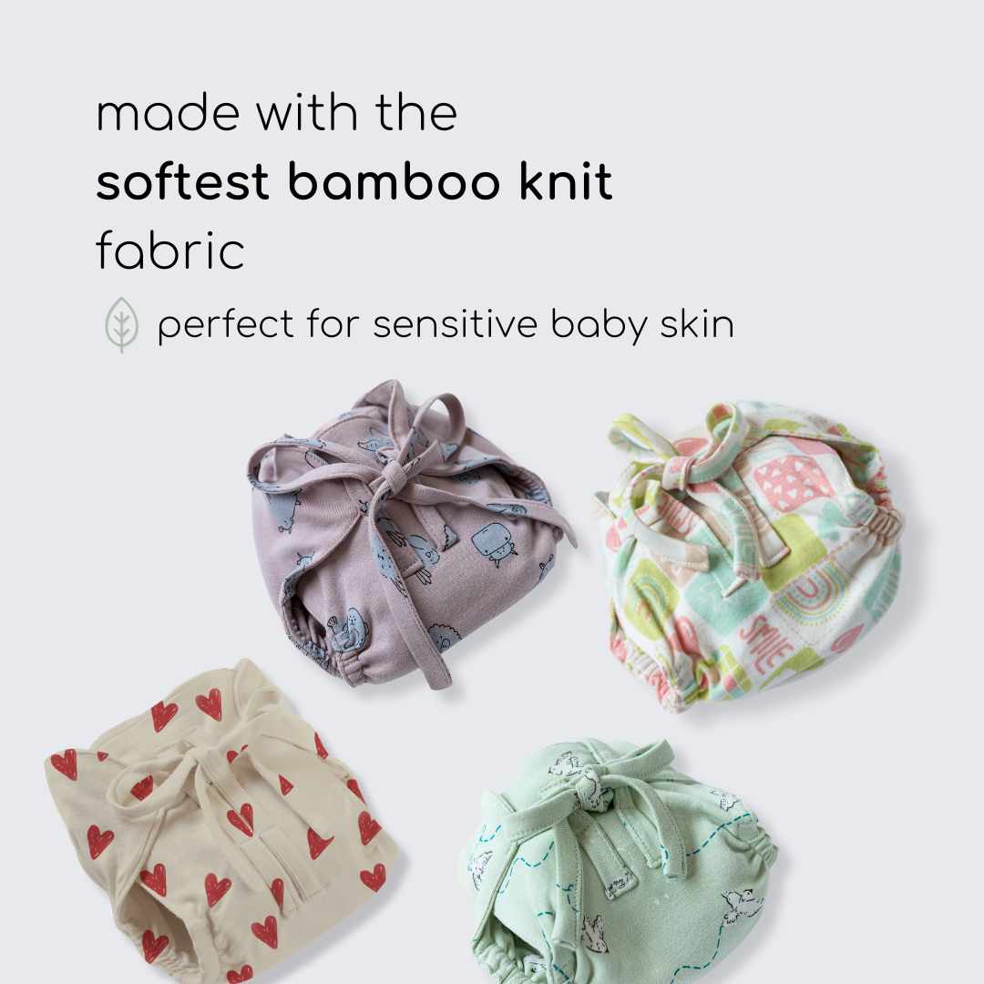 bamboo knit cloth nappy pack of 4