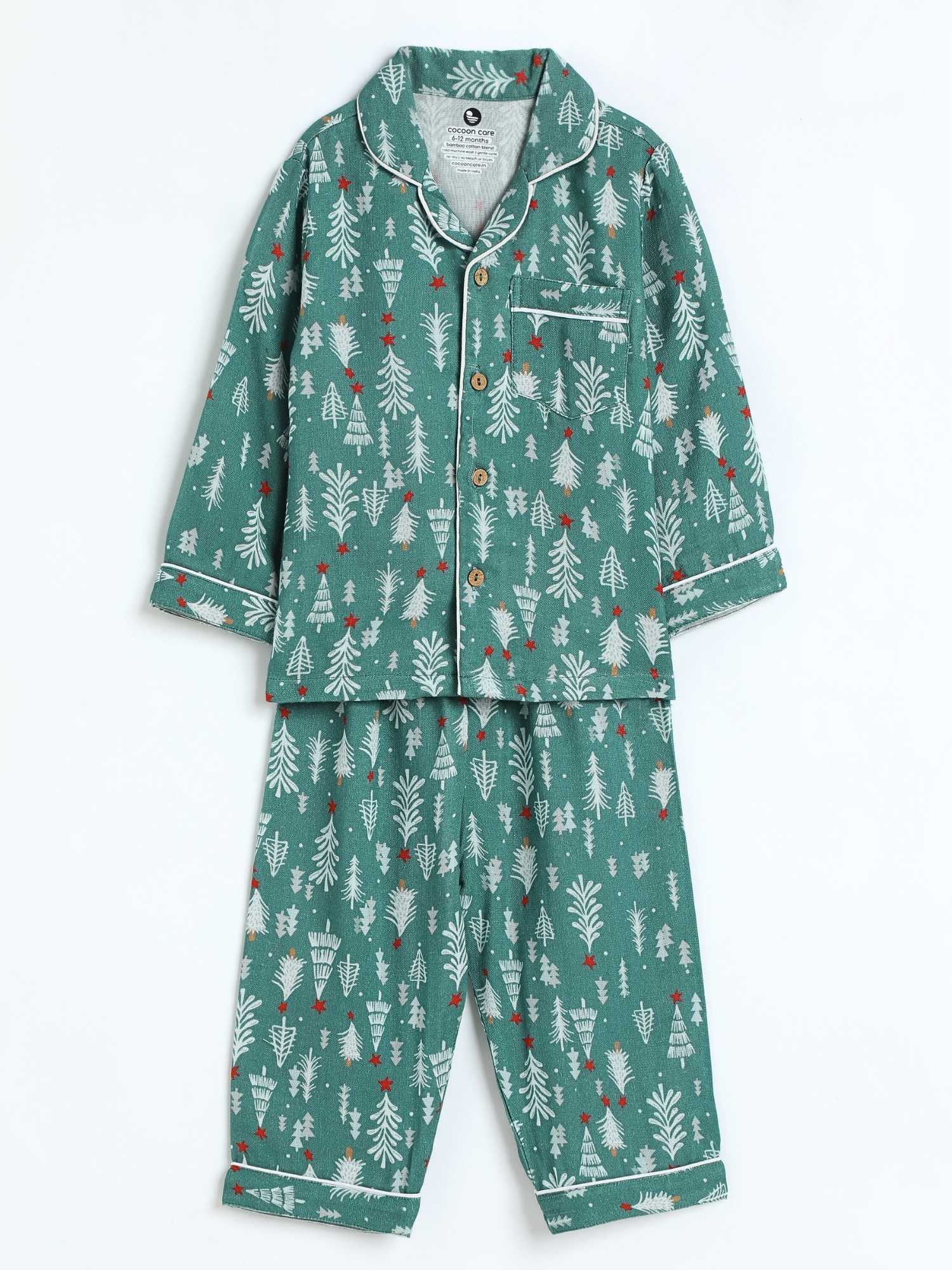 bamboo muslin nightsuit set -christmas collection