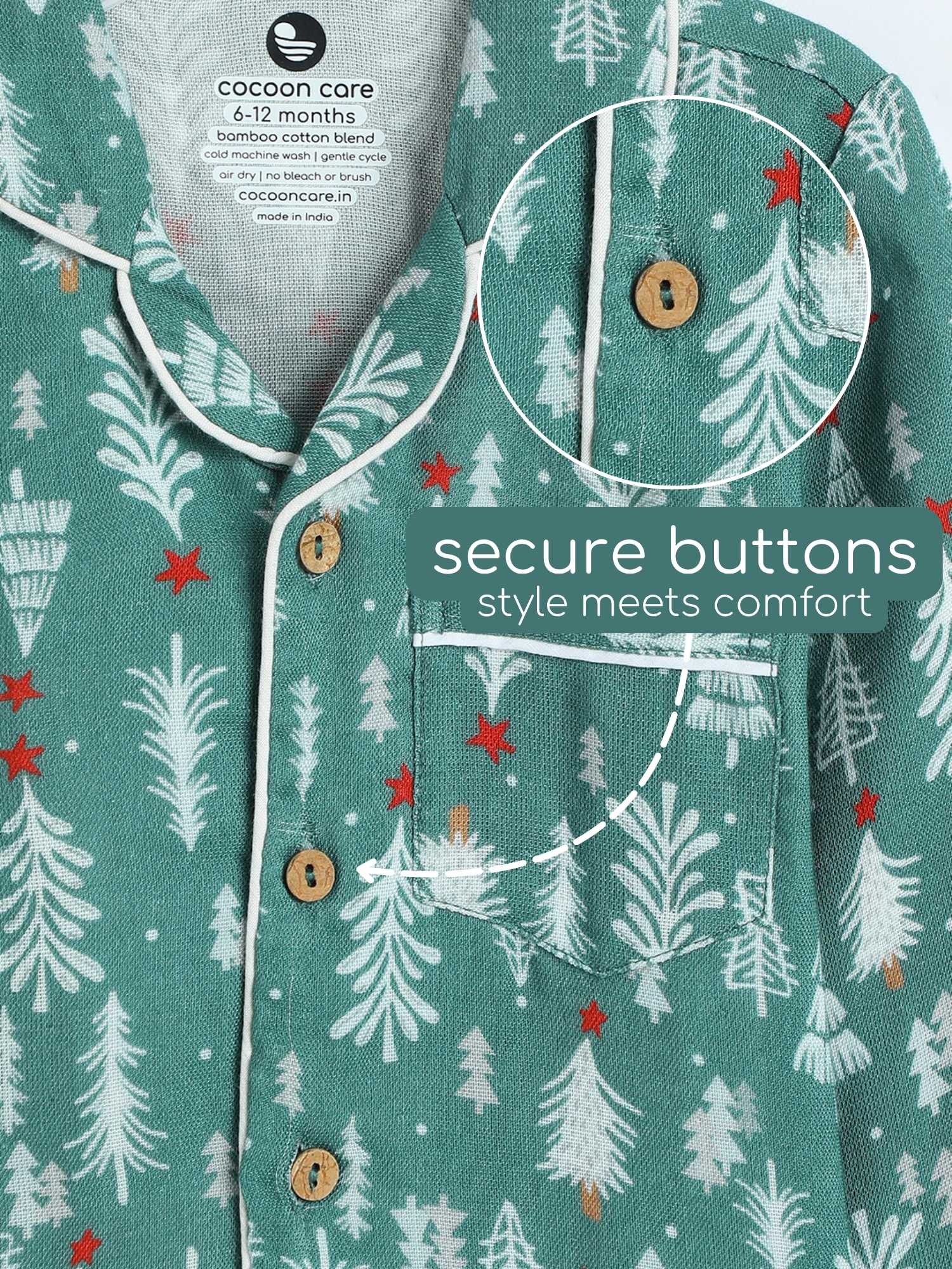 bamboo muslin nightsuit set -christmas collection