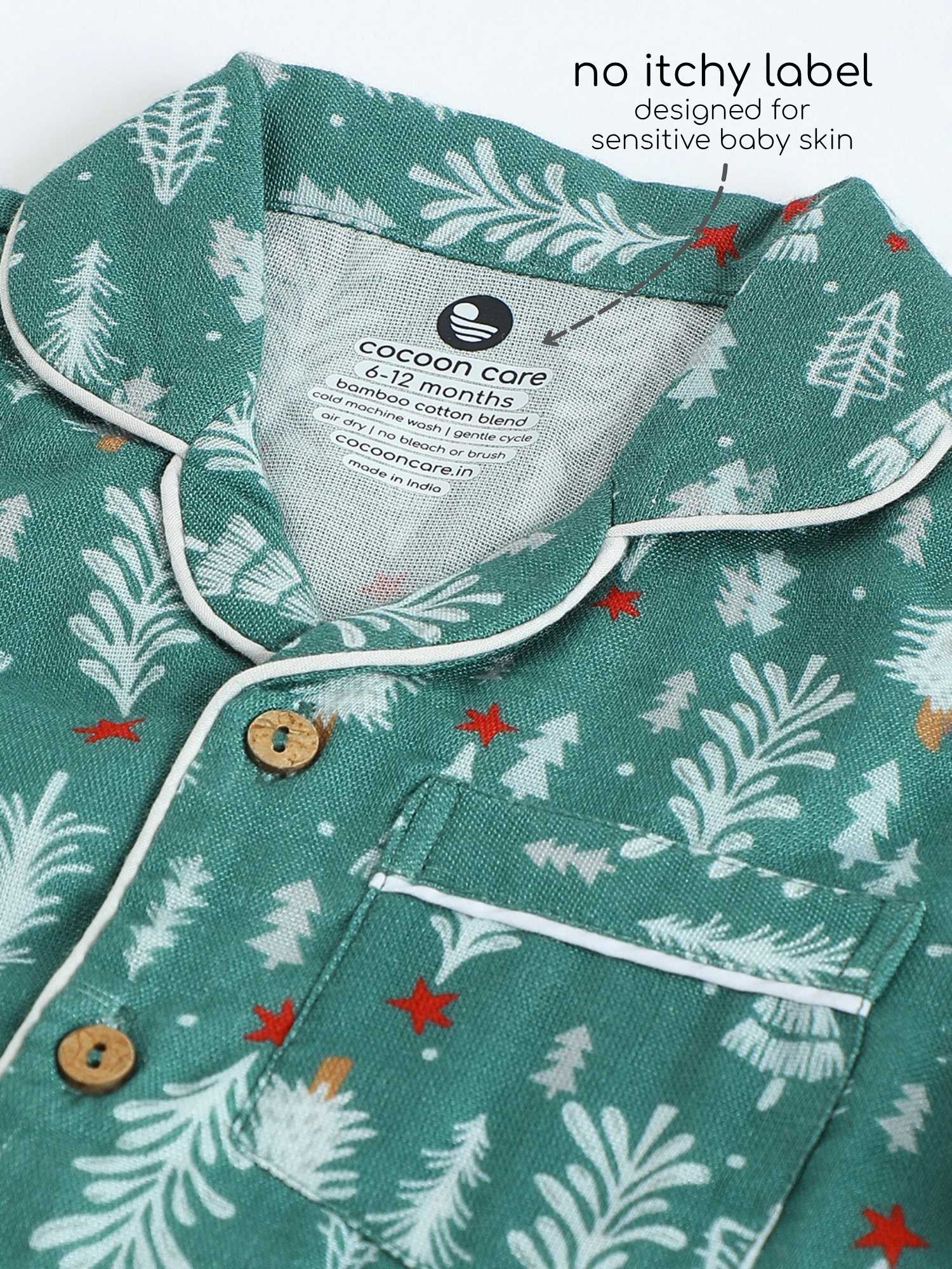 bamboo muslin nightsuit set -christmas collection