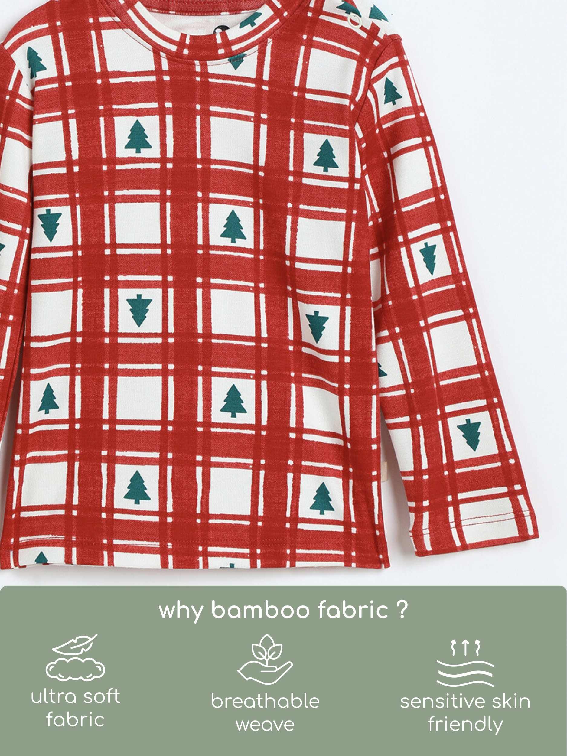 bamboo long sleeve pajama co-ord set - christmas collection