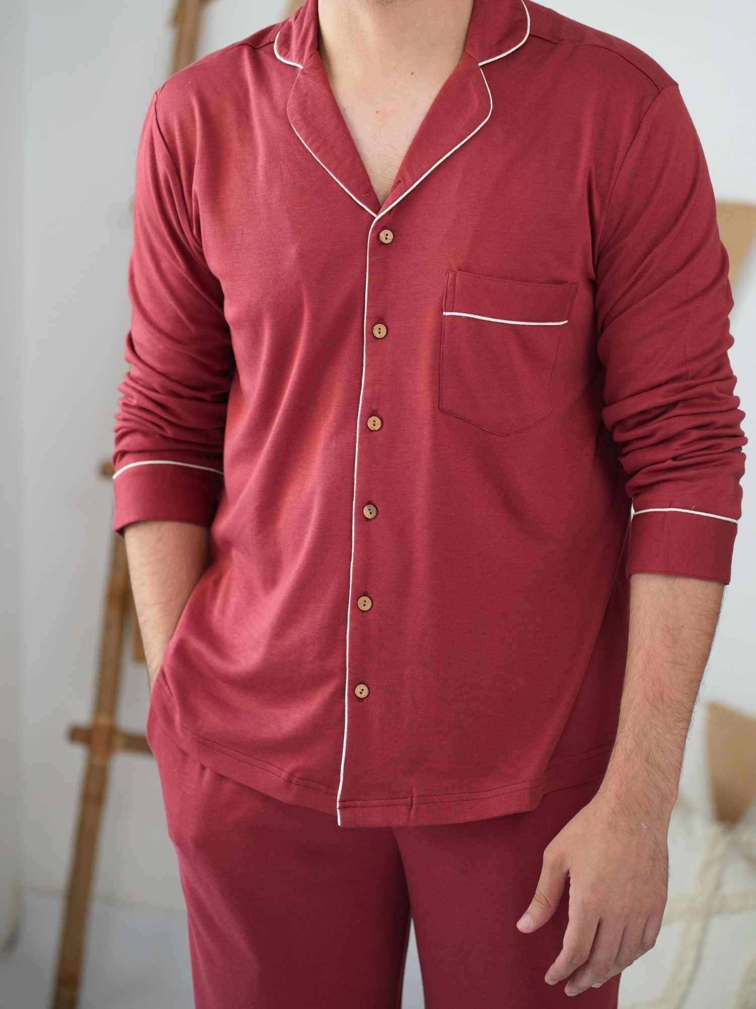 bamboo men's knit pyjamas - christmas collection