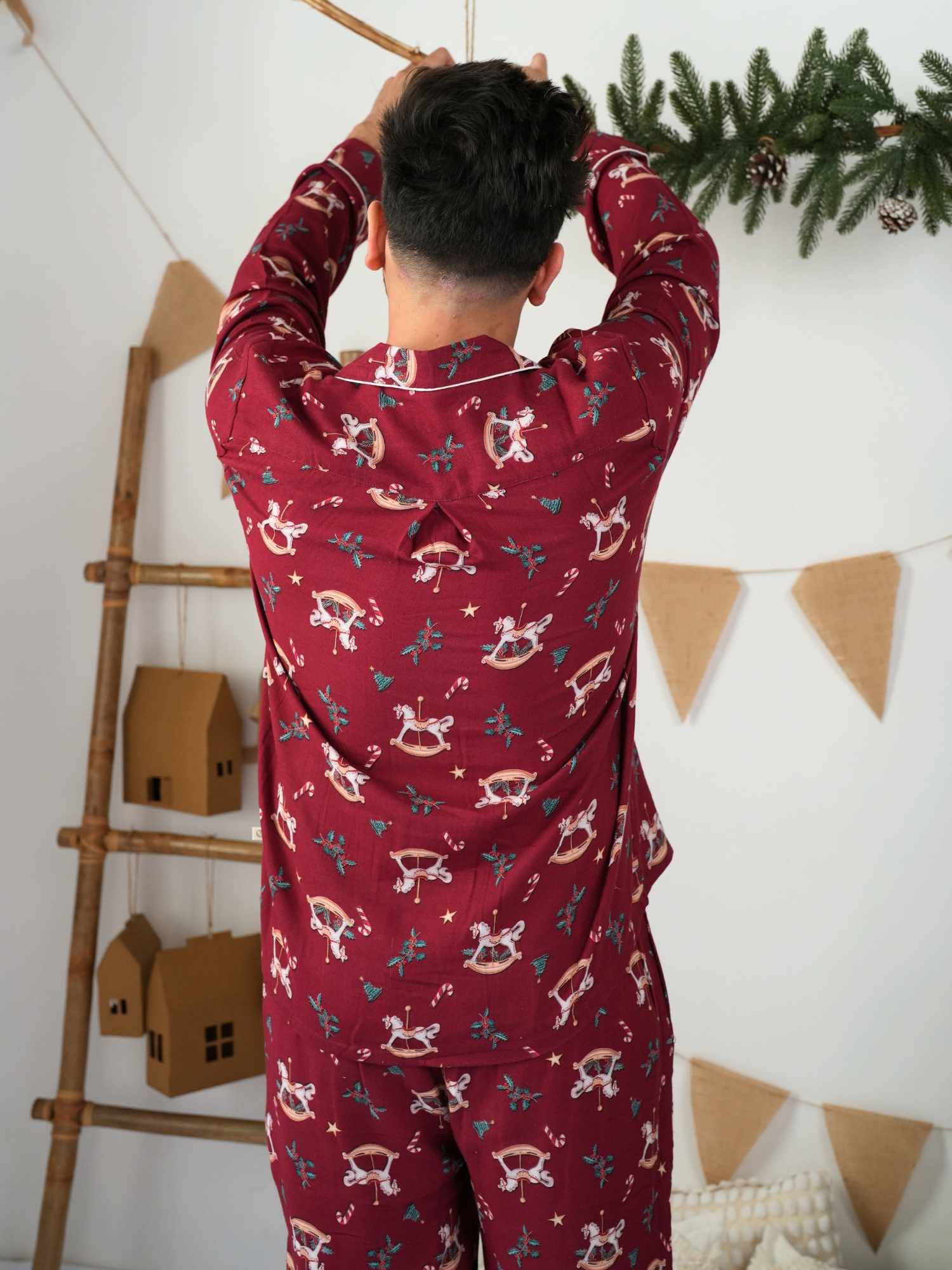 bamboo men's muslin pyjamas - christmas collection