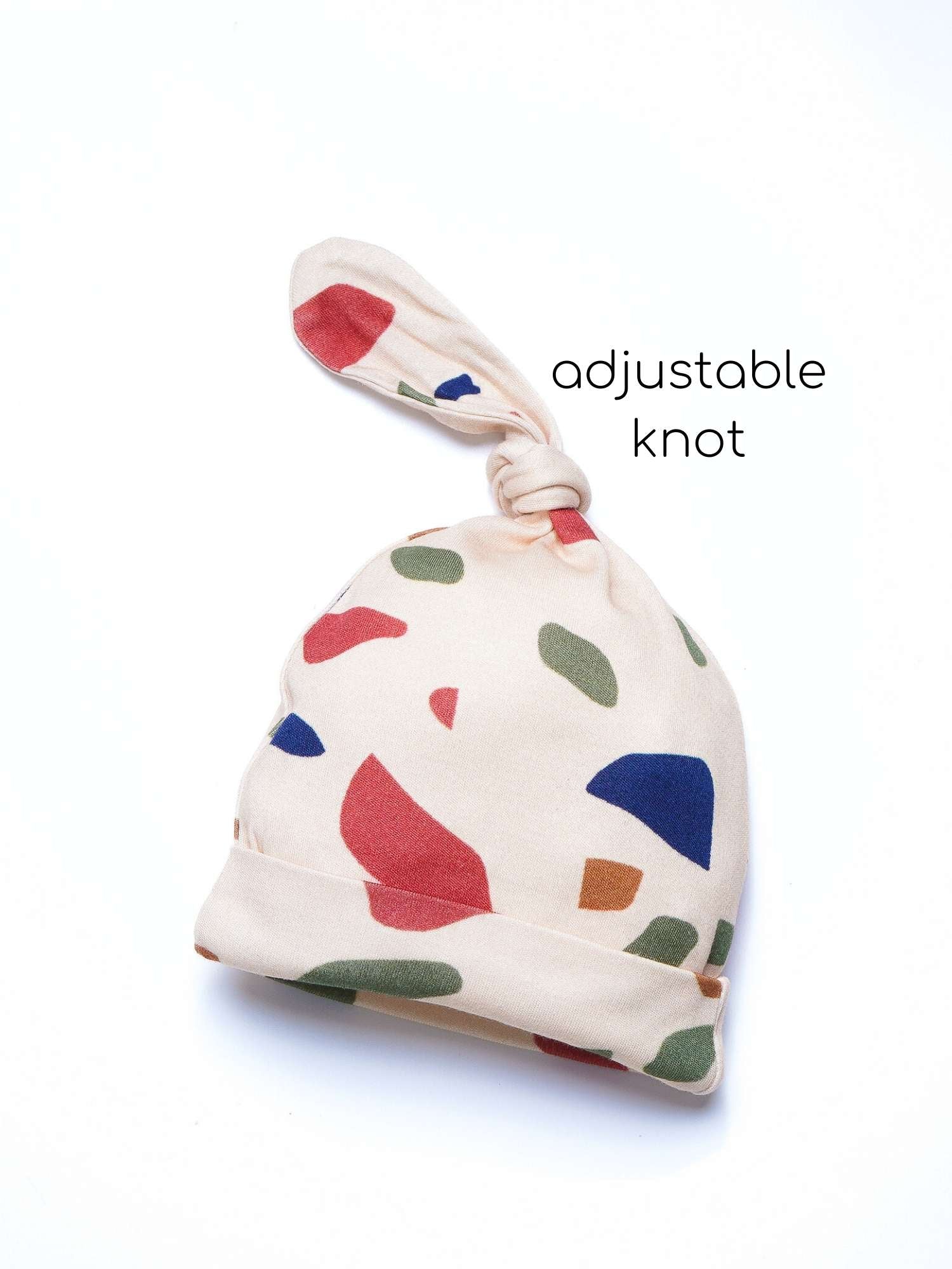 newborn baby bamboo cap mittens socks combo - prints