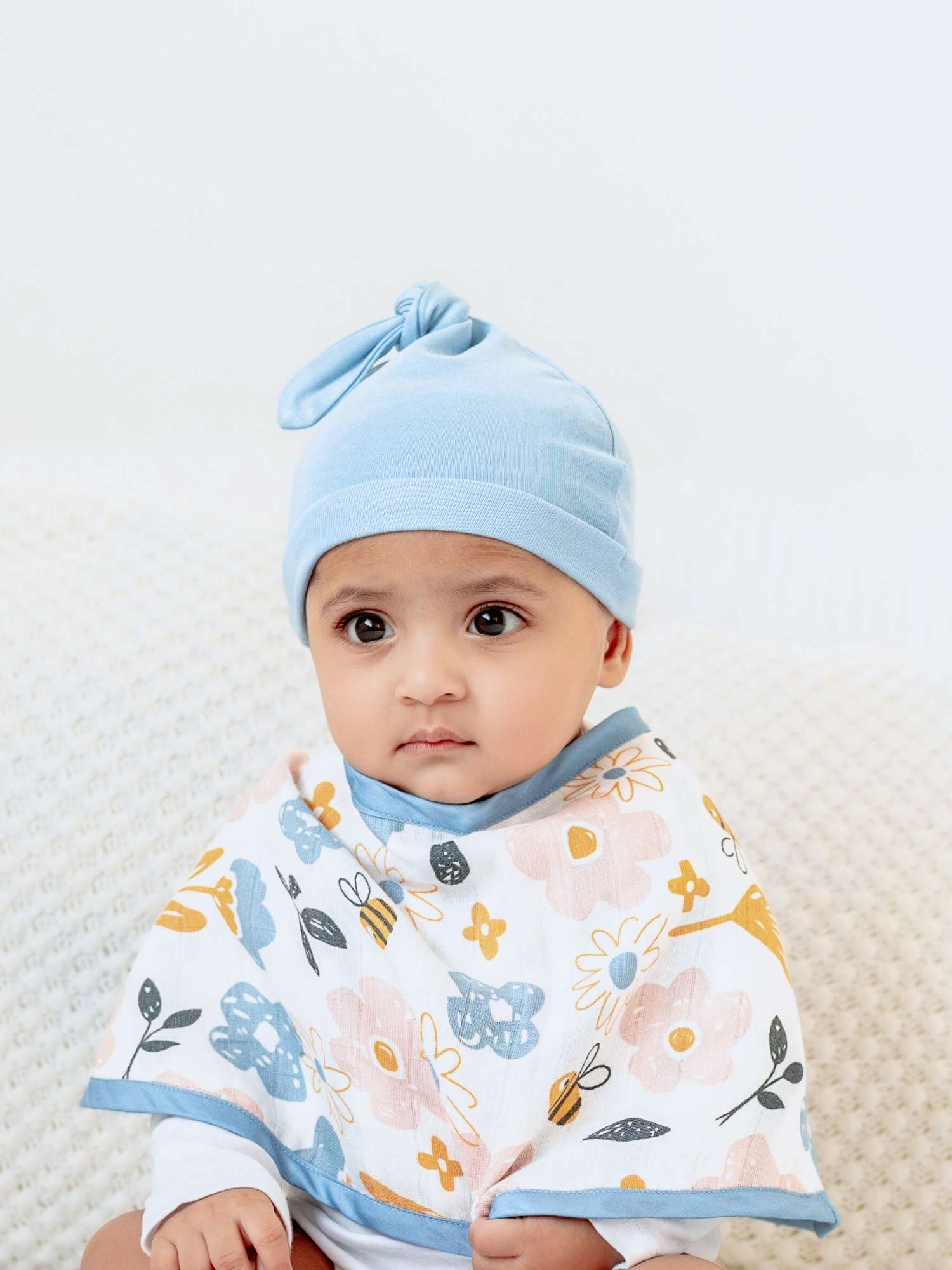 newborn baby bamboo cap mittens socks combo - solid colours