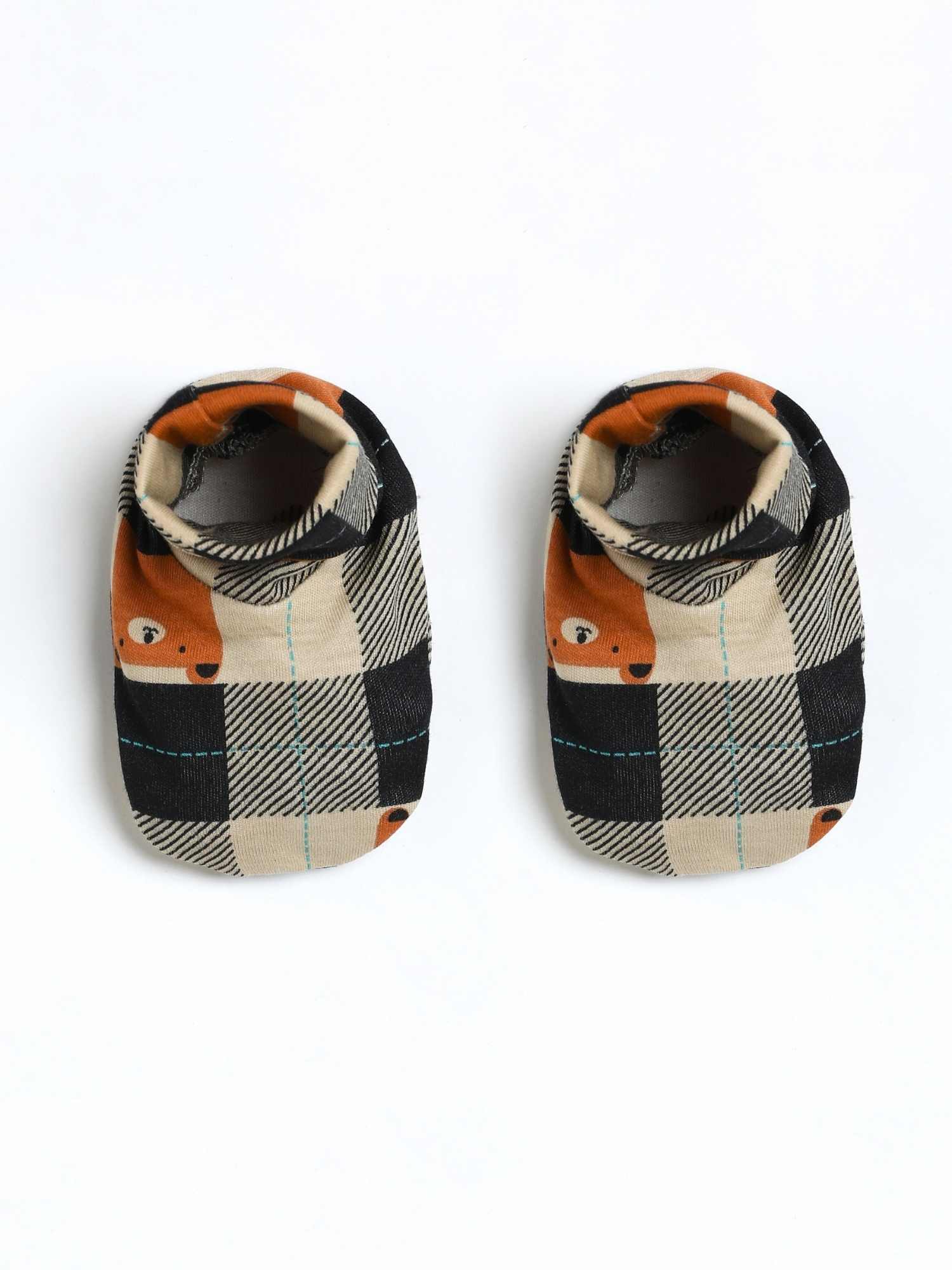 newborn baby bamboo cap mittens socks combo - prints