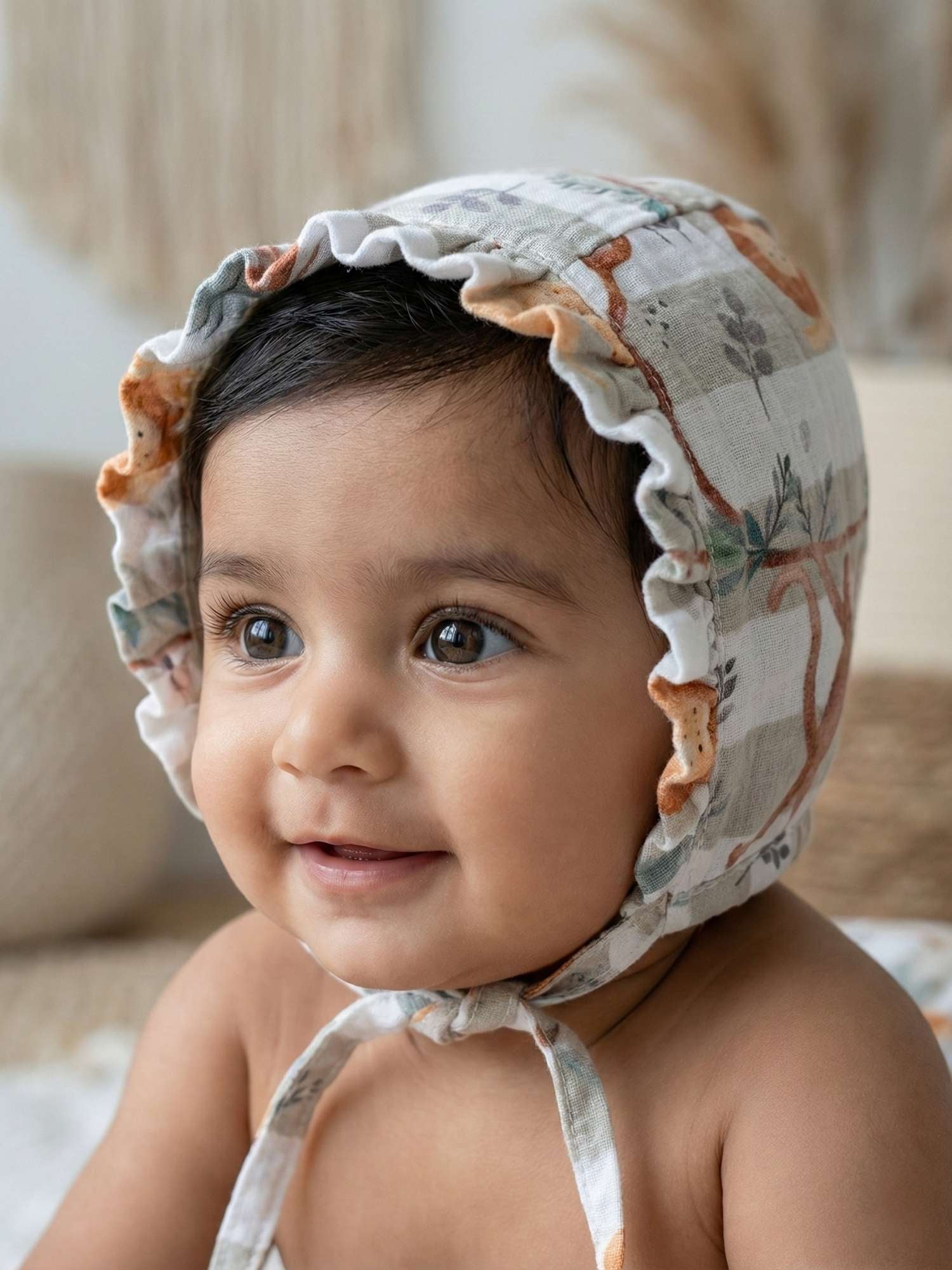 newborn bamboo muslin bonnet cap pack of 6