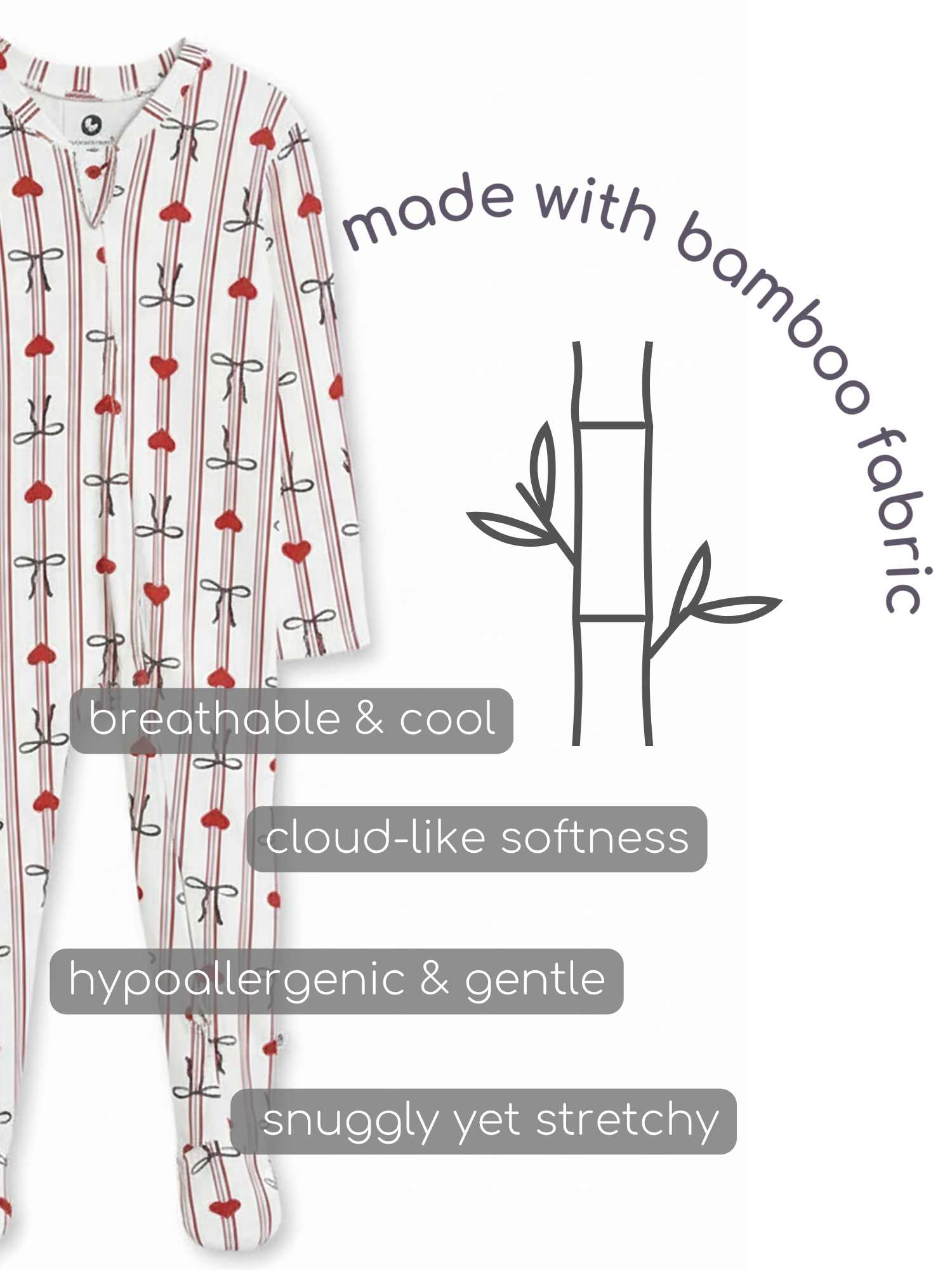 bamboo footed sleepsuit - christmas collection