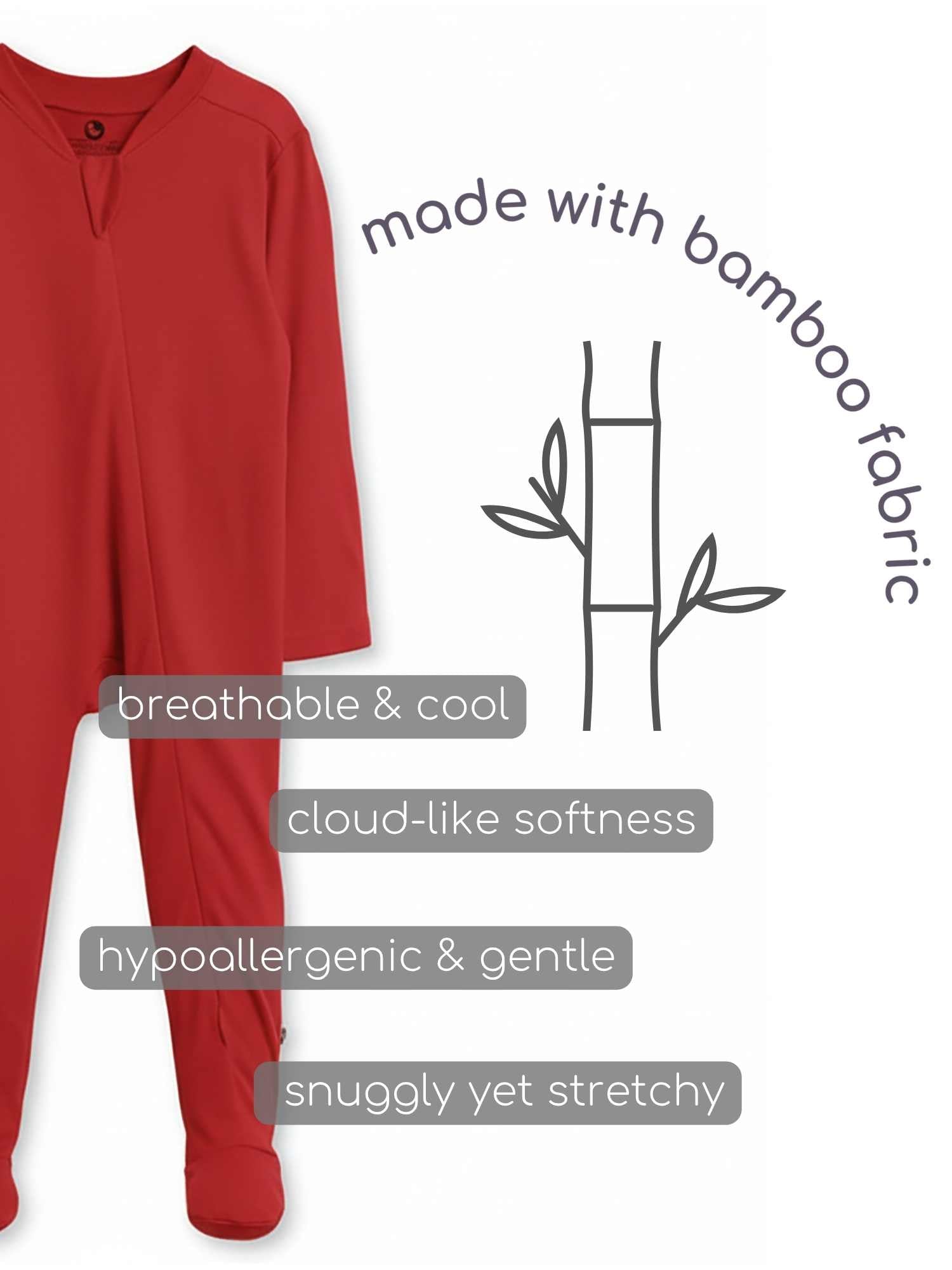 bamboo footed sleepsuit - christmas collection