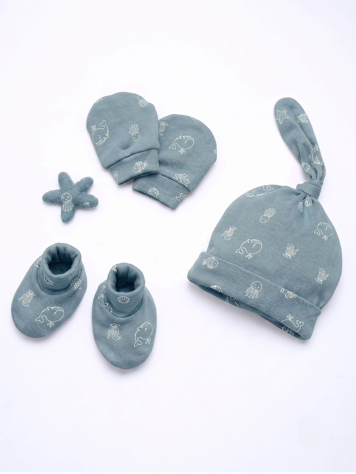 newborn baby bamboo cap mittens socks combo