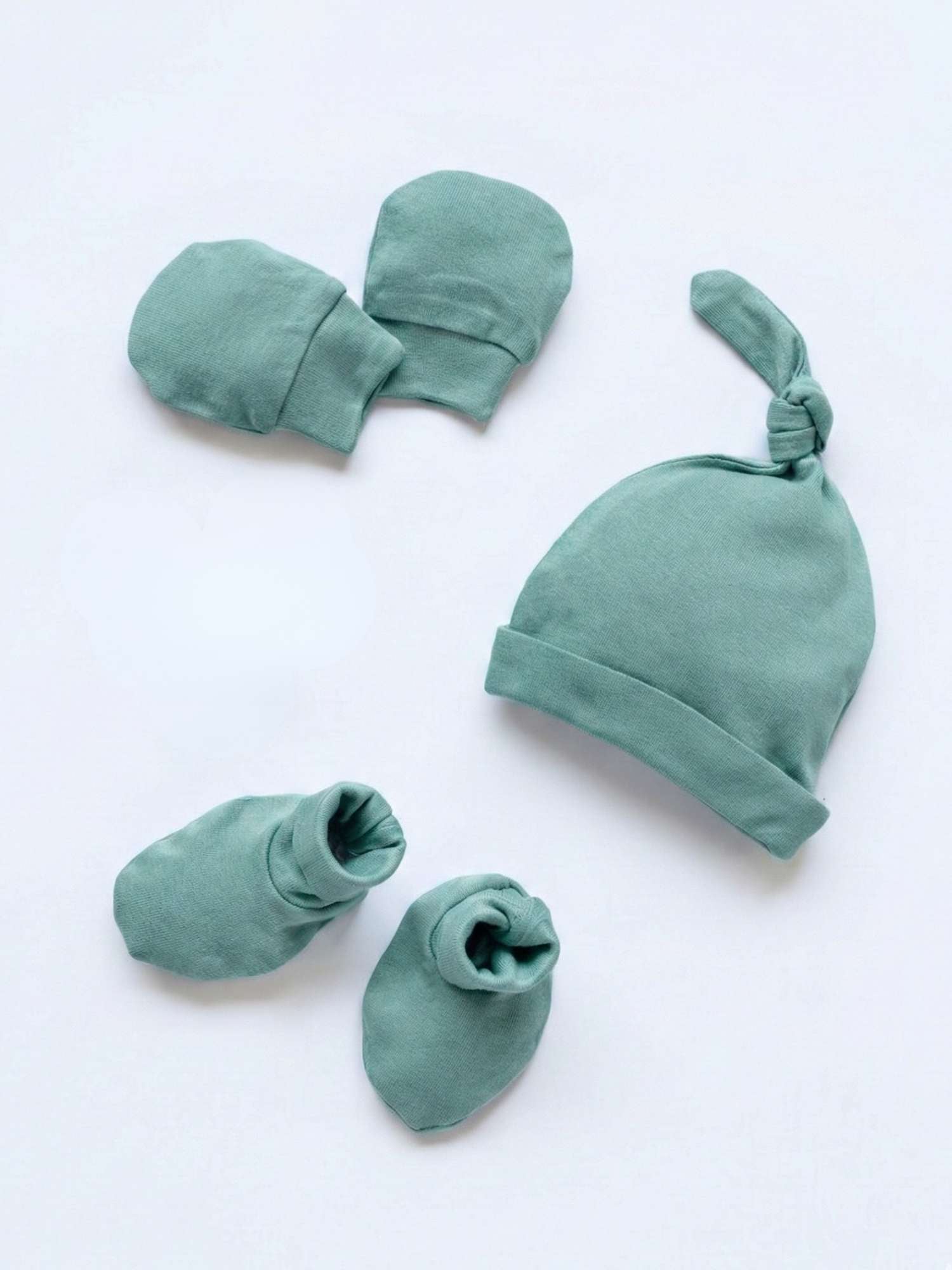 newborn baby bamboo cap mittens socks combo