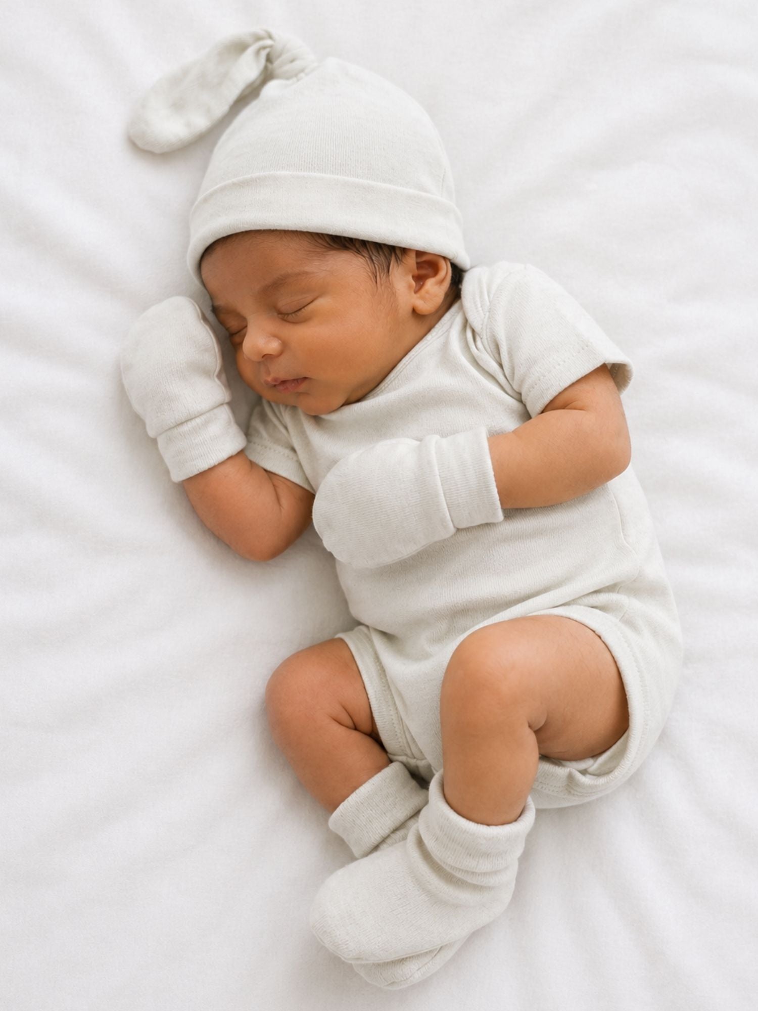 newborn baby bamboo cap mittens socks combo