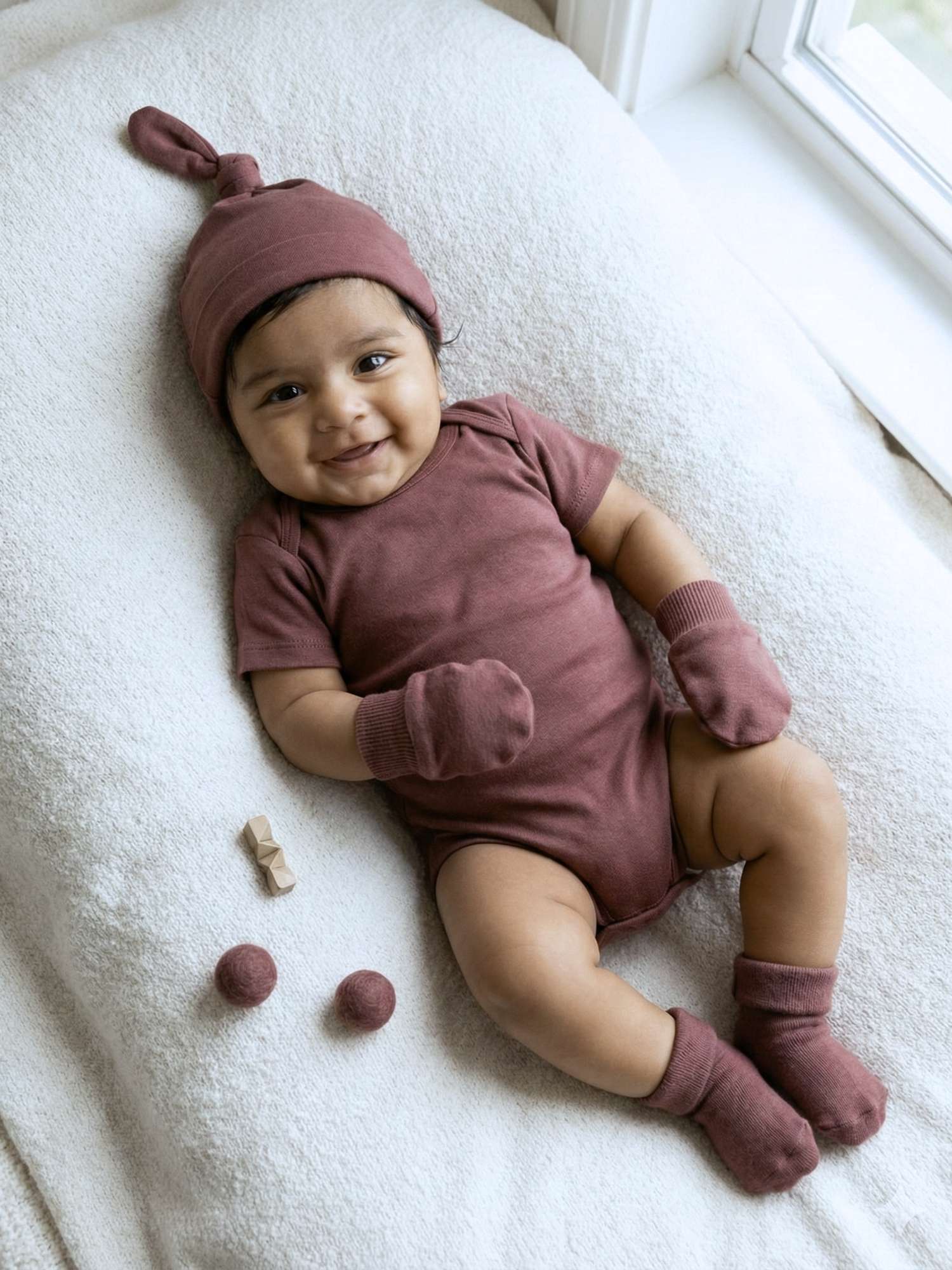 newborn baby bamboo cap mittens socks combo