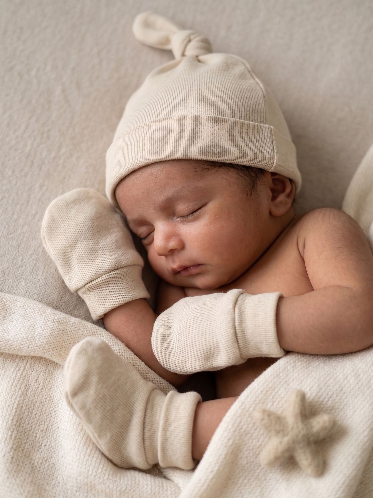 newborn baby bamboo cap mittens socks combo