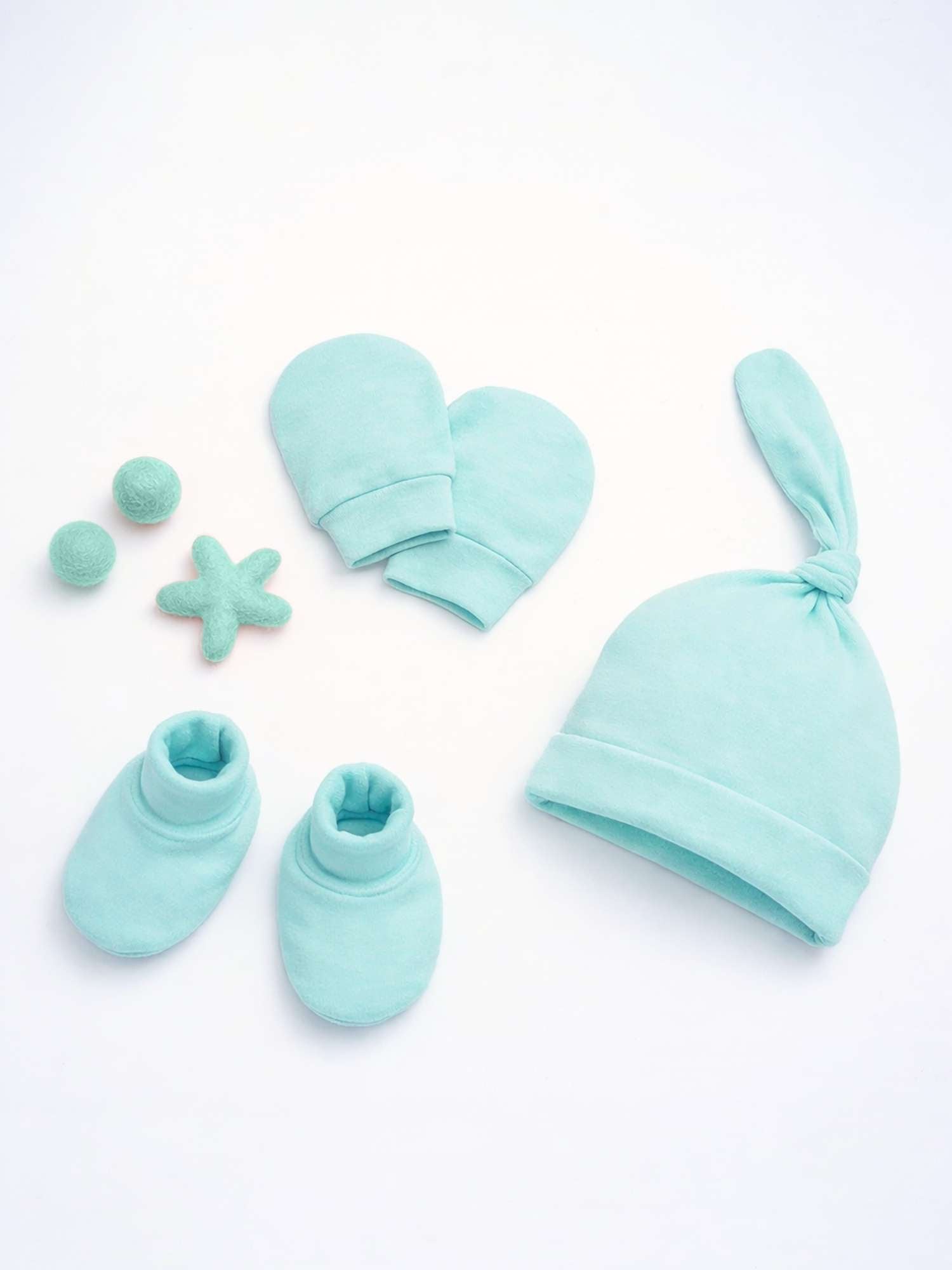 newborn baby bamboo cap mittens socks combo