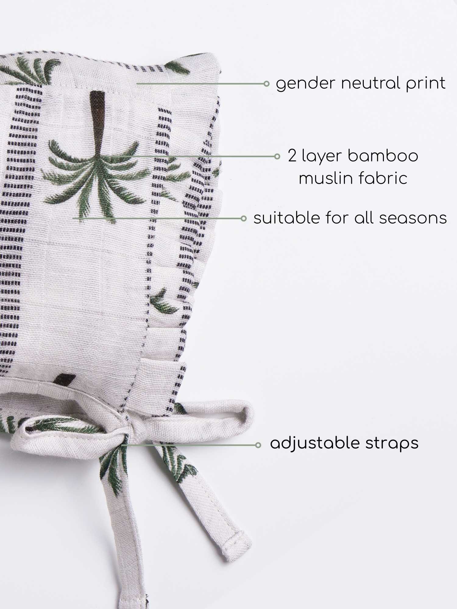 newborn bamboo muslin bonnet cap set of 3