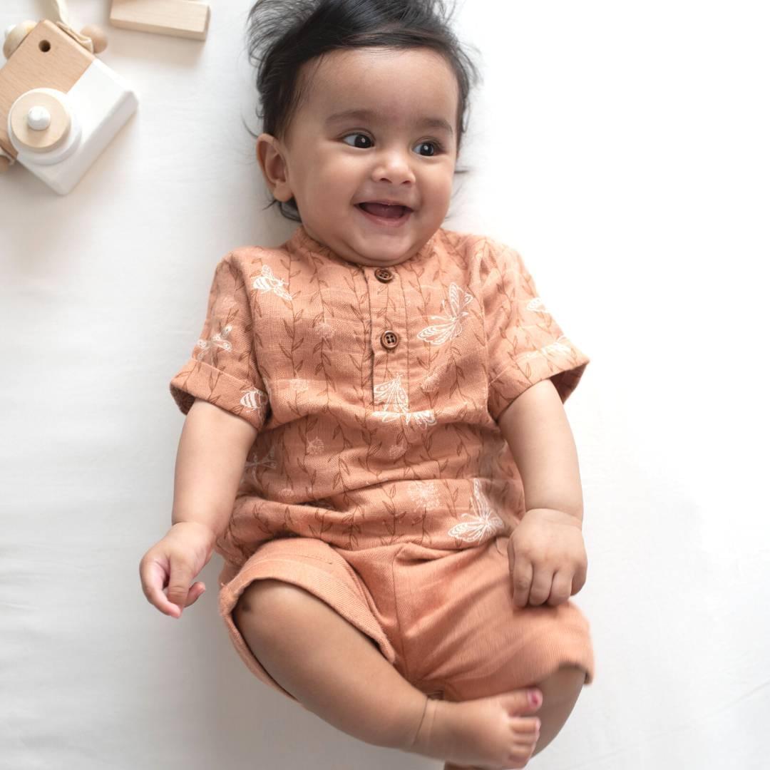 bamboo muslin shirt shorts set